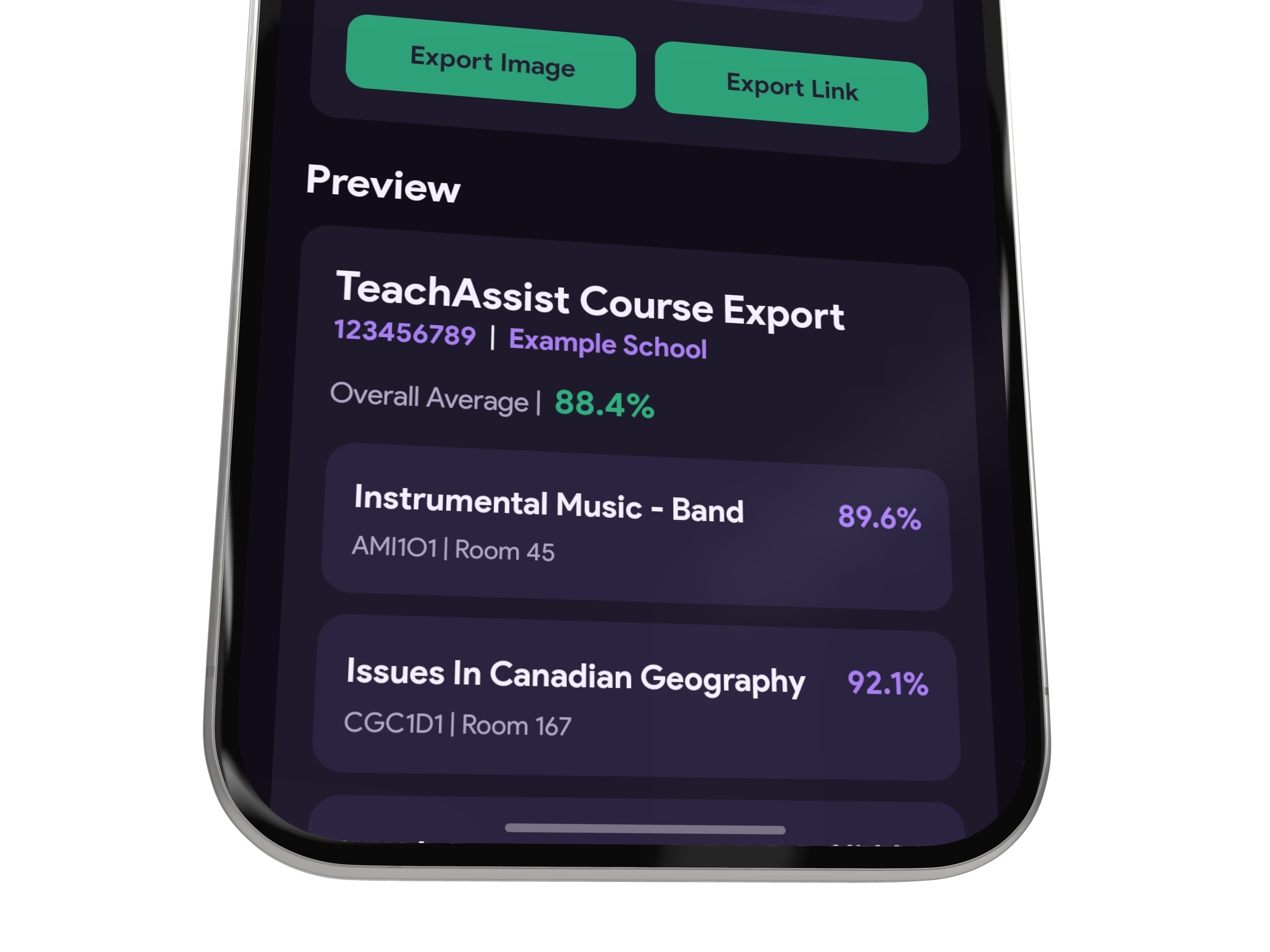 Grade export
