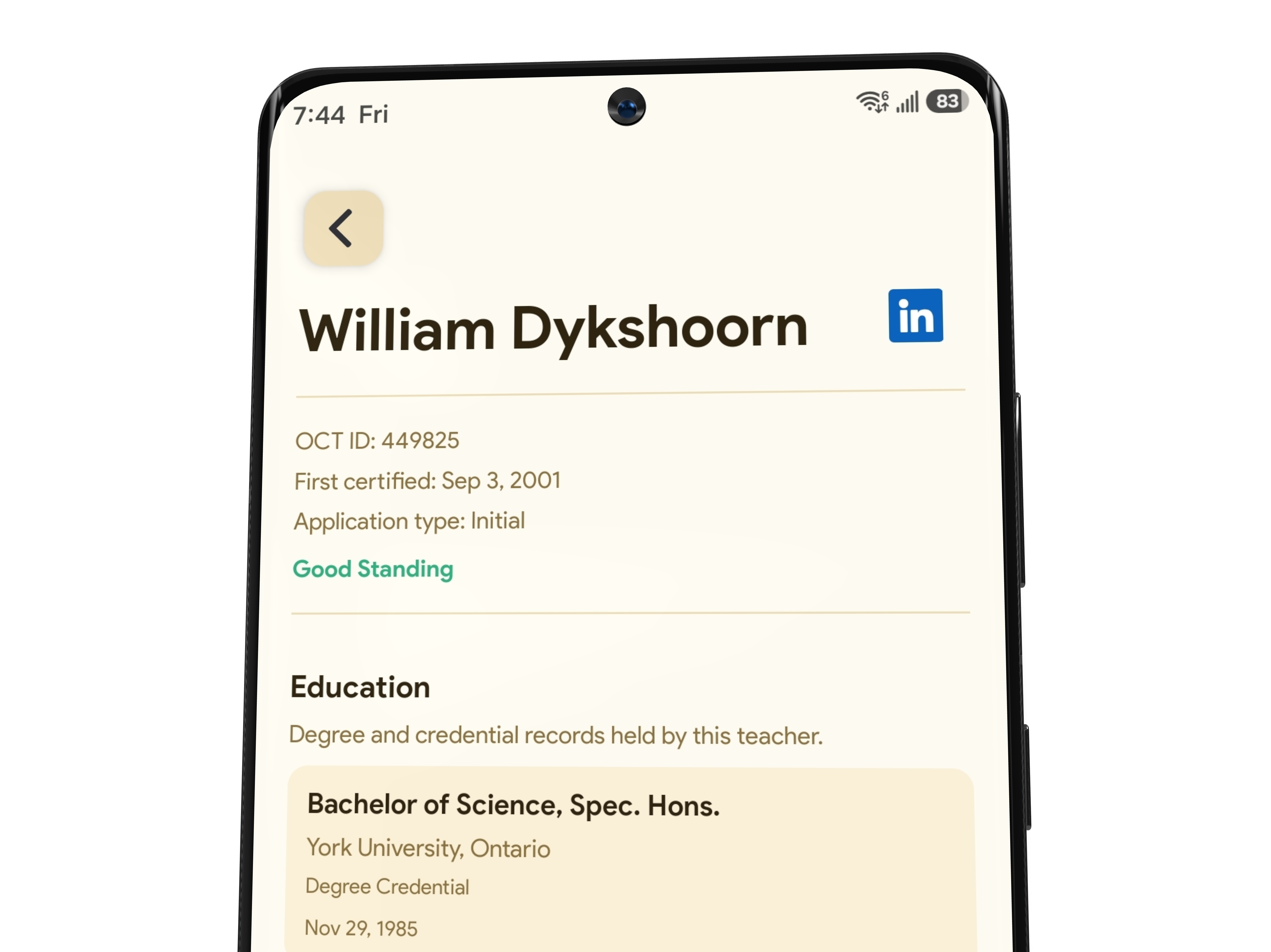 Teacher search